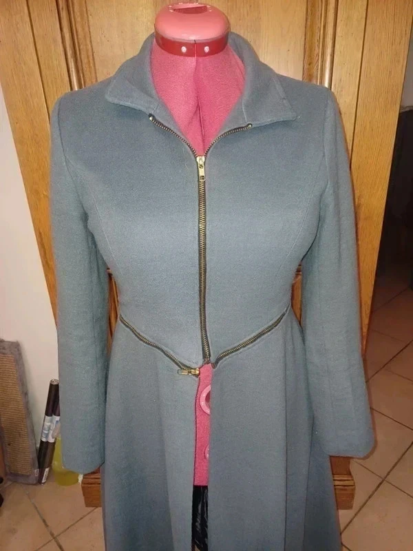 Lange grijze jas die kan worden omgevormd tot een nieuwe blazer – photo 4